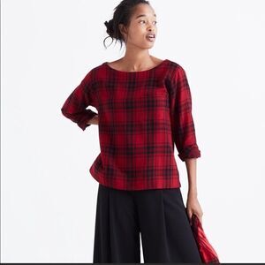 Madewell Curtis Red Plaid Herald Flannel